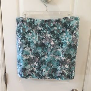 Zac & Rachel Teal/Gray Pull On Skort Sz 10 Pockets